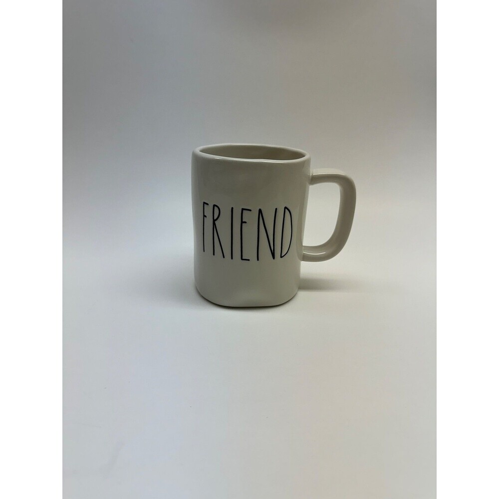 Rae Dunn FRIEND Mug White Ceramic Artisan Collection by Magenta Coffee Cup